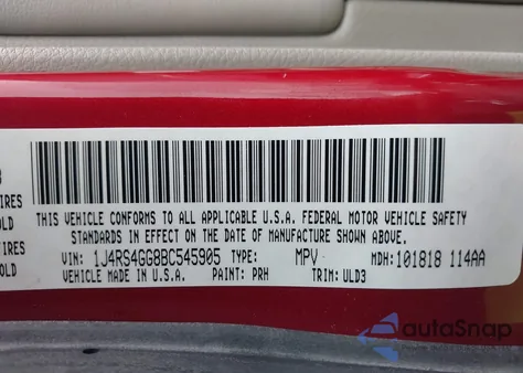 2011 Jeep Grand Cherokee Laredo z USA, uszkodzony, nr VIN 1J4RS4GG8BC545905